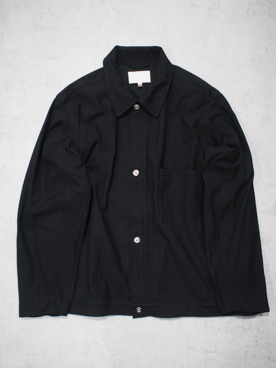 画像1: YOKO SAKAMOTO /  WORK BLOUSE / HERRINGBONE / BLACK (1)