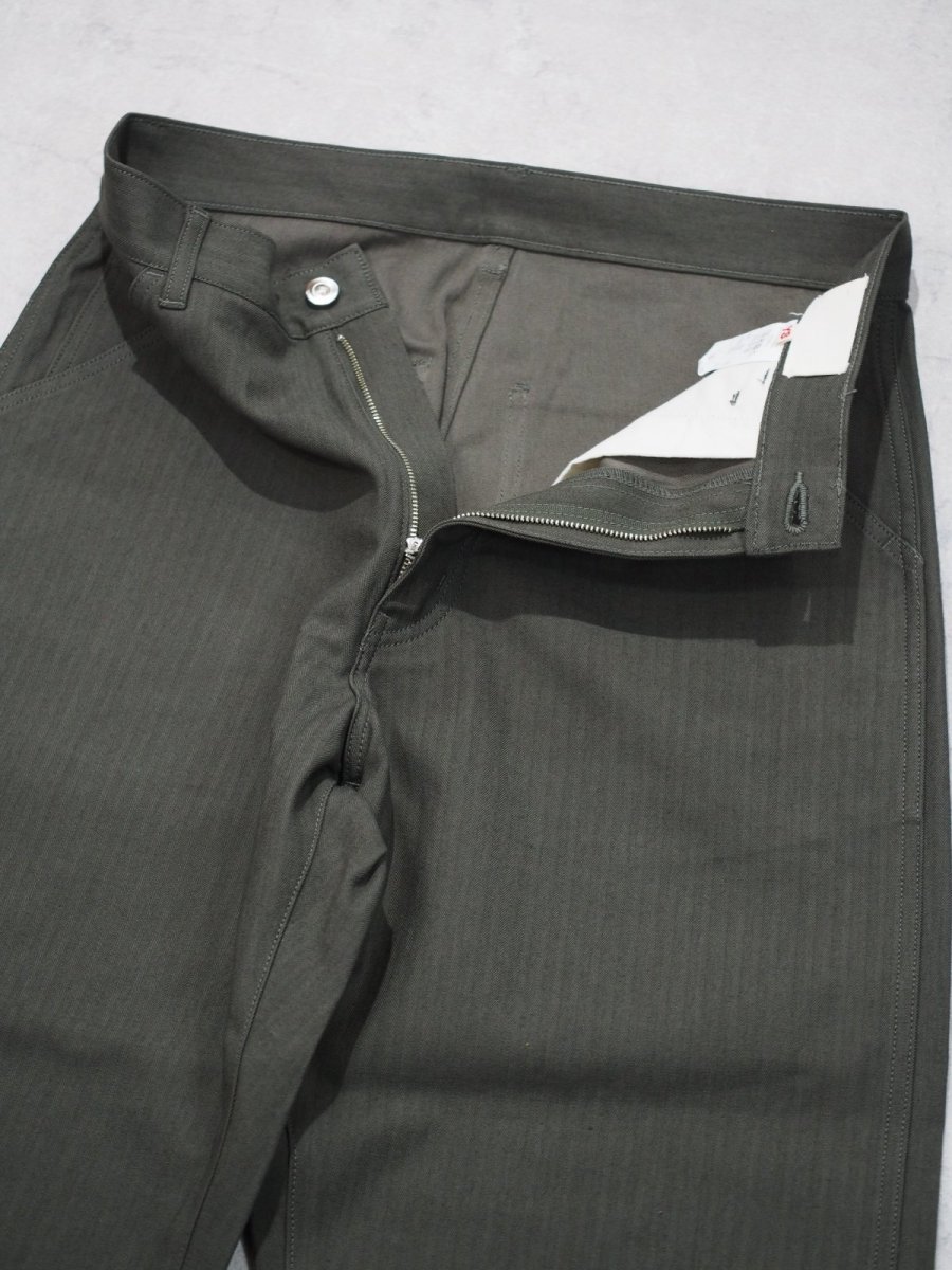 画像4: YOKO SAKAMOTO /  WORK 5POCKET STRAIGHT PANTS /  HERRINGBON / OLIVE (4)