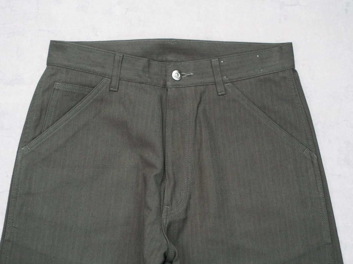 画像2: YOKO SAKAMOTO /  WORK 5POCKET STRAIGHT PANTS /  HERRINGBON / OLIVE (2)