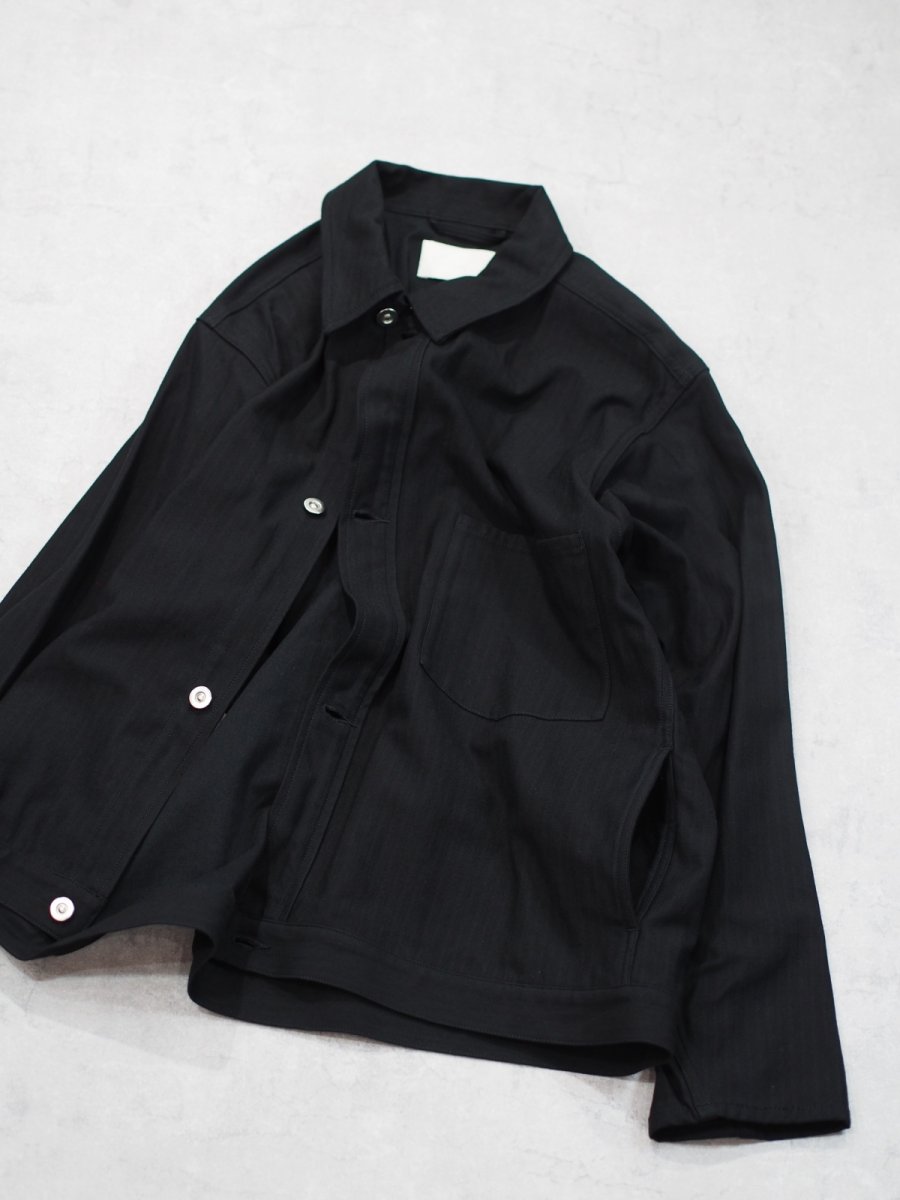 画像7: YOKO SAKAMOTO /  WORK BLOUSE / HERRINGBONE / BLACK (7)