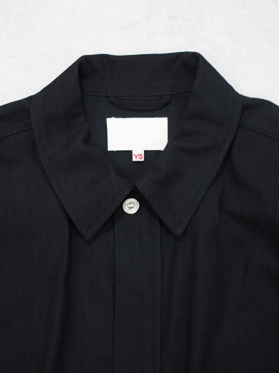 画像2: YOKO SAKAMOTO /  WORK BLOUSE / HERRINGBONE / BLACK (2)