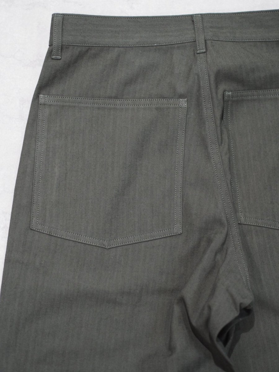 画像6: YOKO SAKAMOTO /  WORK 5POCKET STRAIGHT PANTS /  HERRINGBON / OLIVE (6)