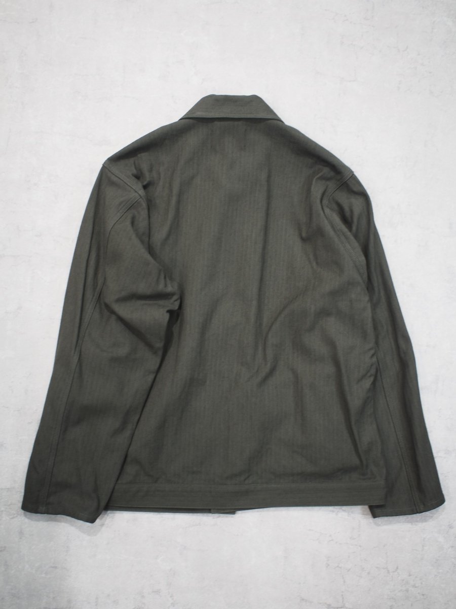 画像6: YOKO SAKAMOTO /  WORK BLOUSE / HERRINGBONE / OLIVE (6)