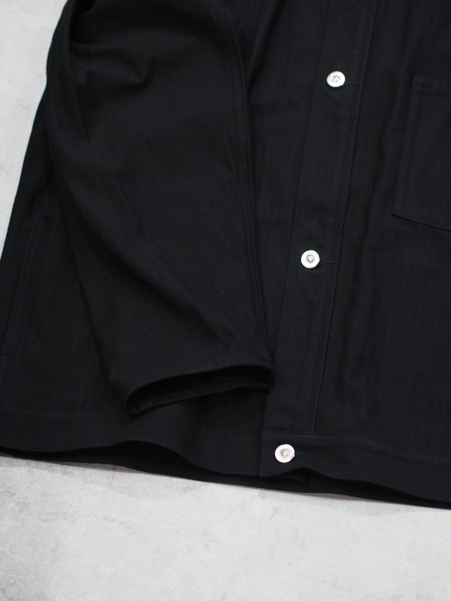 画像4: YOKO SAKAMOTO /  WORK BLOUSE / HERRINGBONE / BLACK (4)
