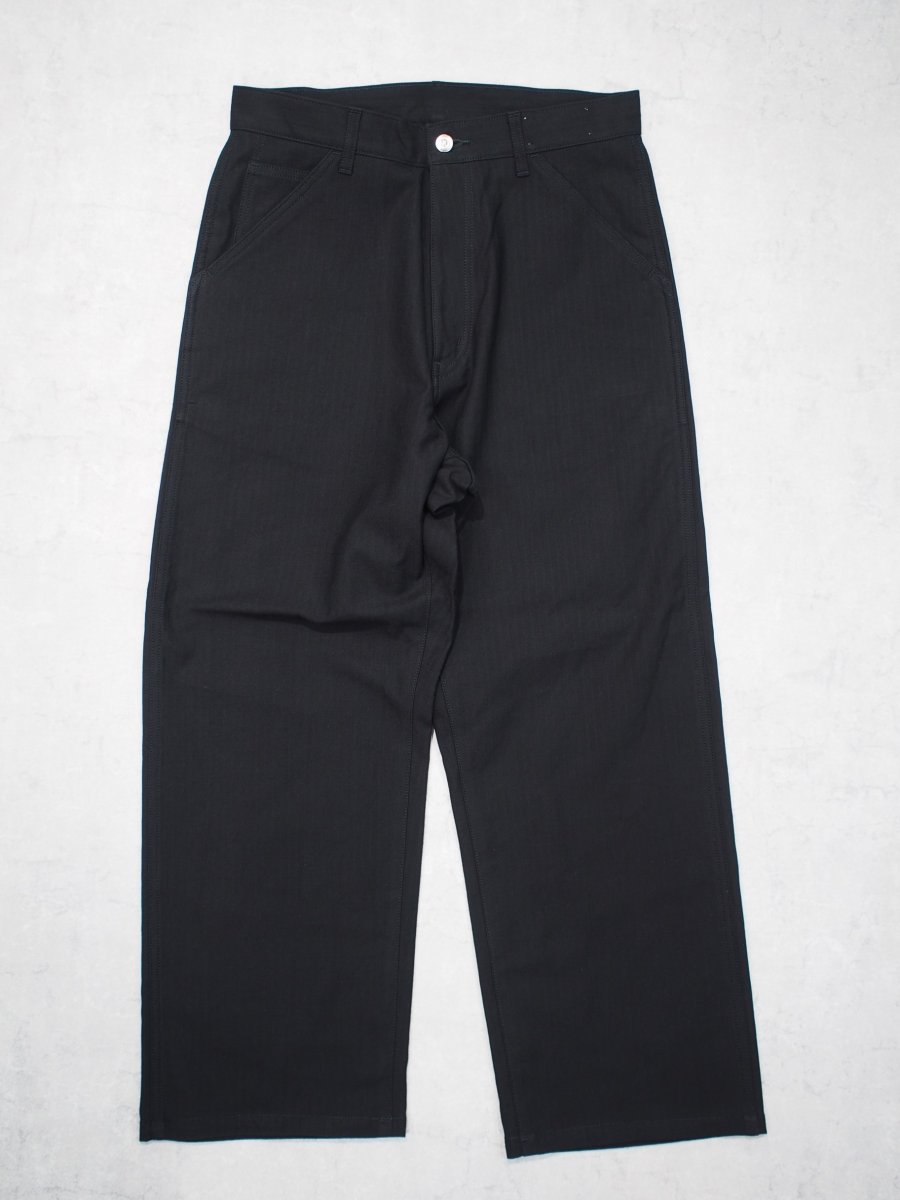 画像1: YOKO SAKAMOTO /  WORK 5POCKET STRAIGHT PANTS /  HERRINGBON / BLACK (1)