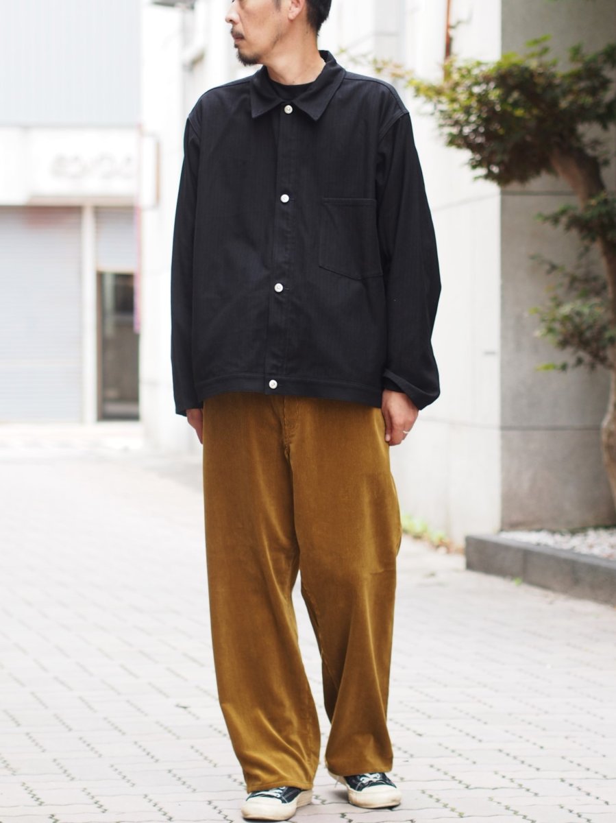 画像3: YOKO SAKAMOTO /  WORK BLOUSE / HERRINGBONE / BLACK (3)