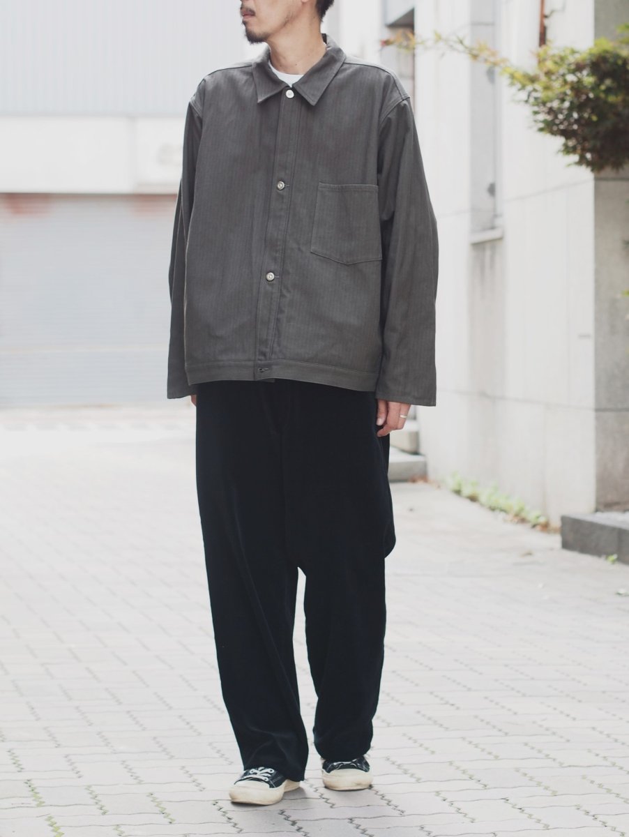 画像6: YOKO SAKAMOTO /  WORK BLOUSE / HERRINGBONE / OLIVE (6)