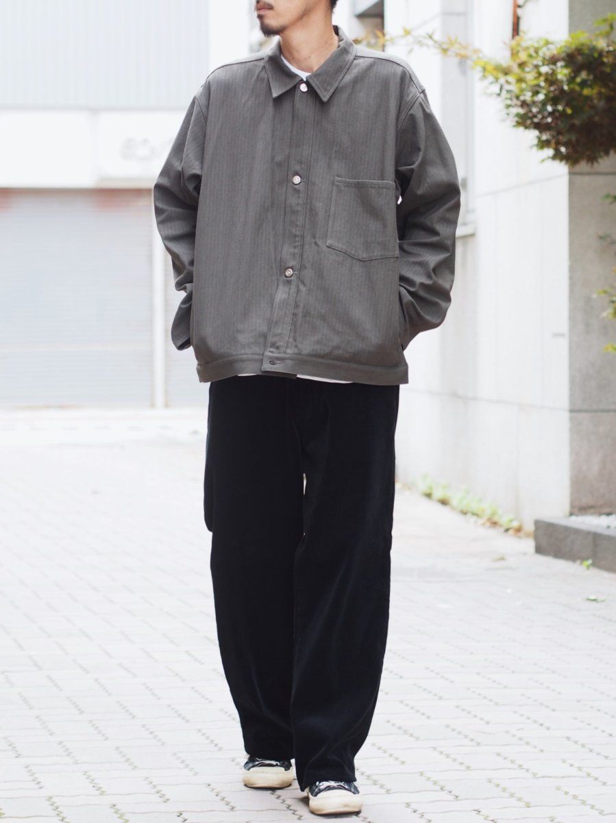 画像2: YOKO SAKAMOTO /  WORK BLOUSE / HERRINGBONE / OLIVE (2)