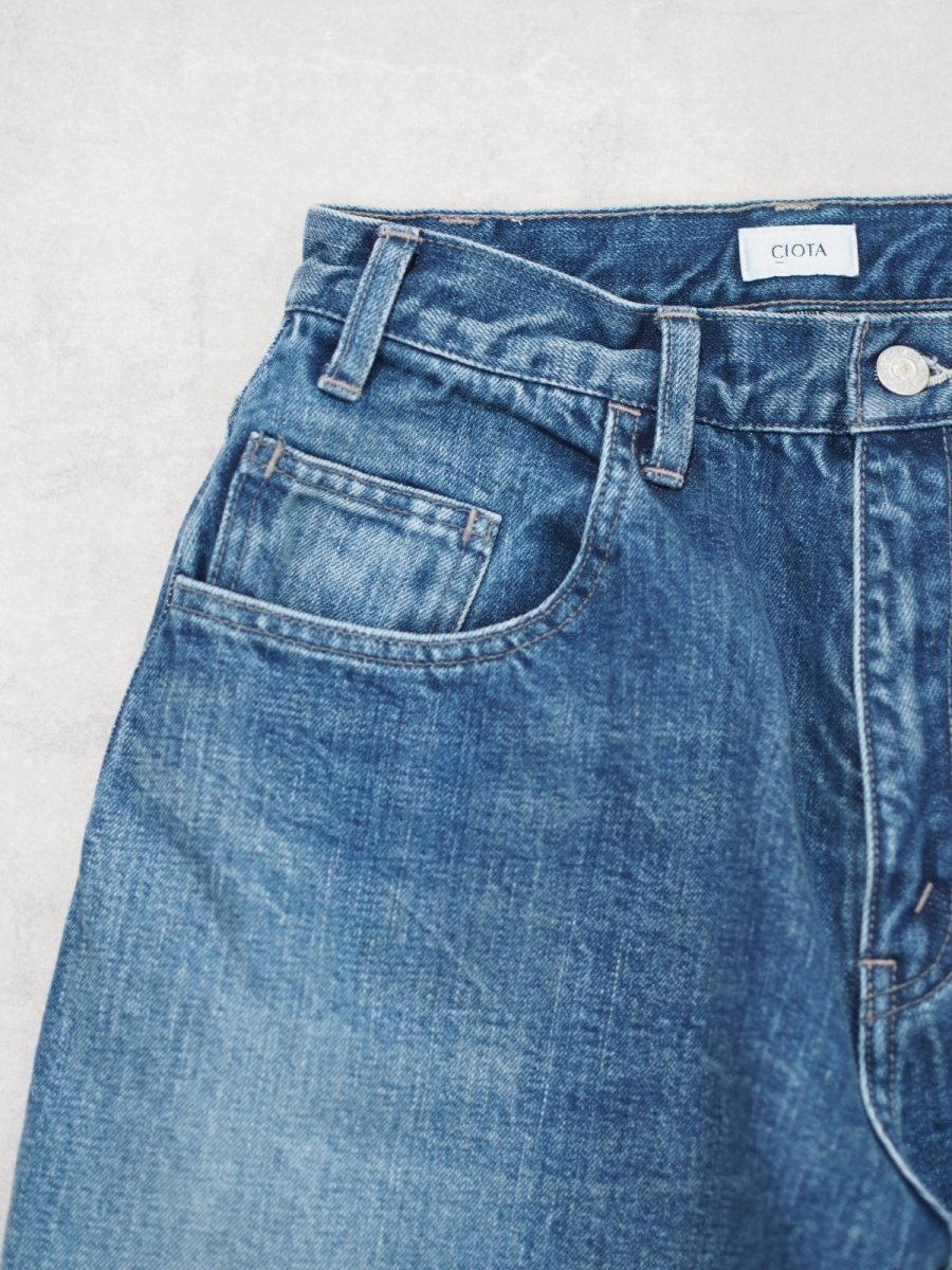 画像3: CIOTA / WIDE BAGGY 5 POCKET PANTS / Medium Blue (3)