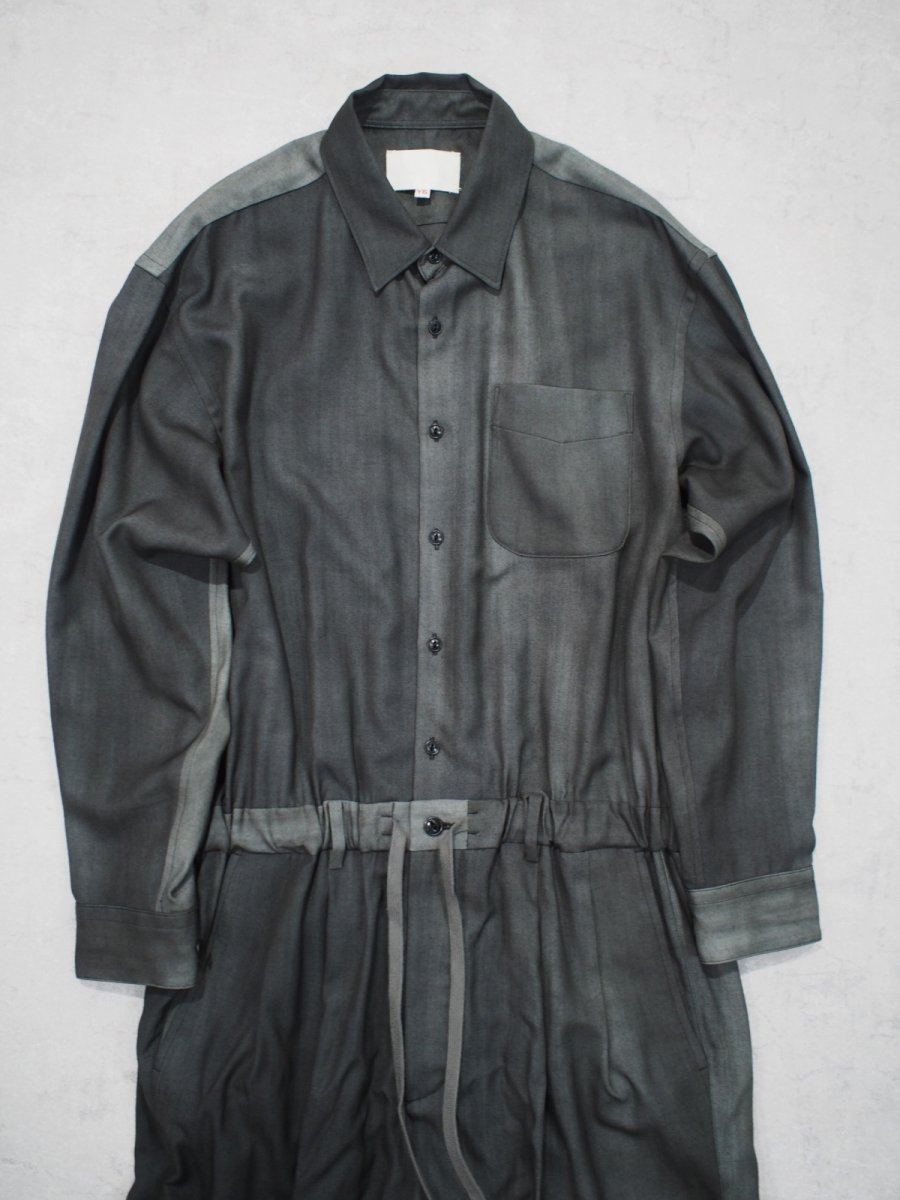 画像2: YOKO SAKAMOTO /  JUMP SUIT / WOOL GABARDINE-UNEVEN DYE / 「 Size S 」 (2)
