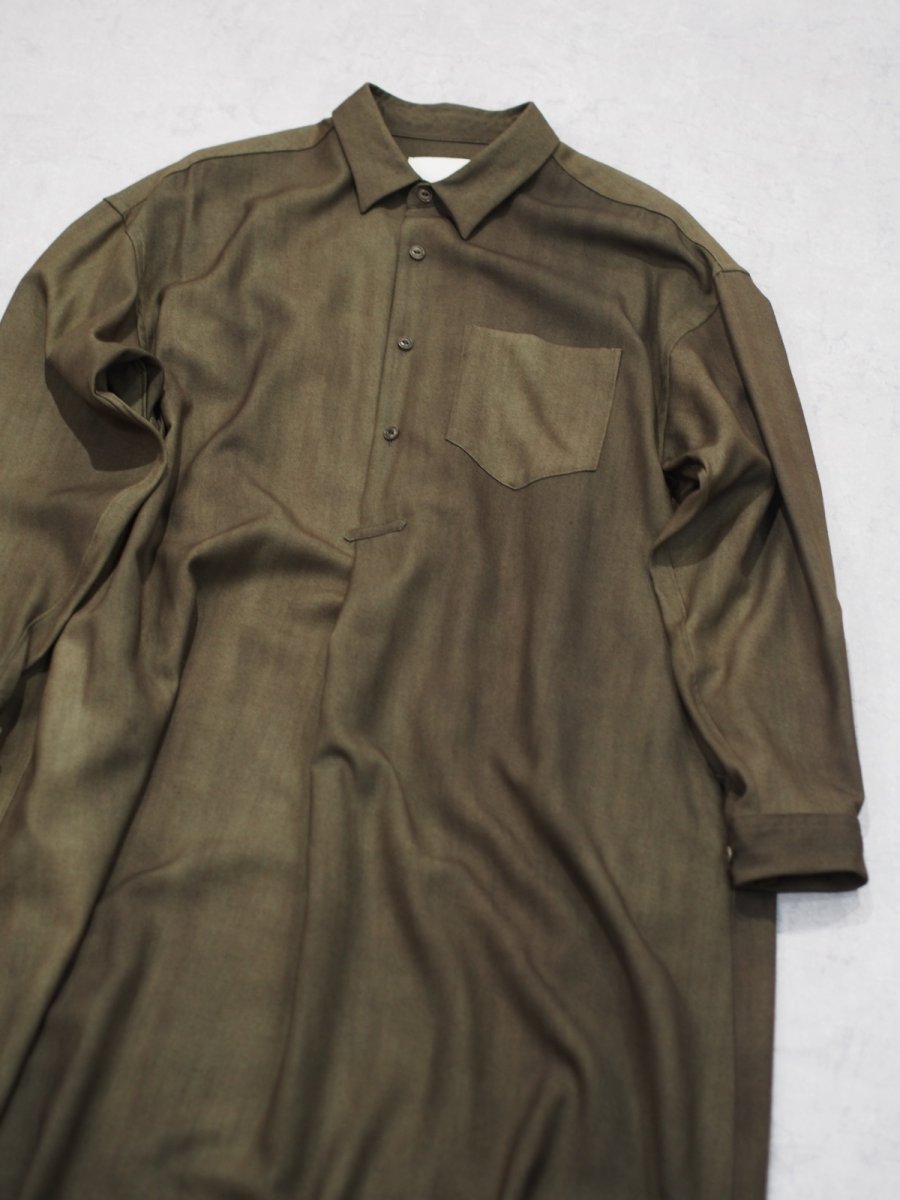 画像4: YOKO SAKAMOTO / SHIRT DRESS / WOOL GABARDINE-UNEVEN DYE  (4)
