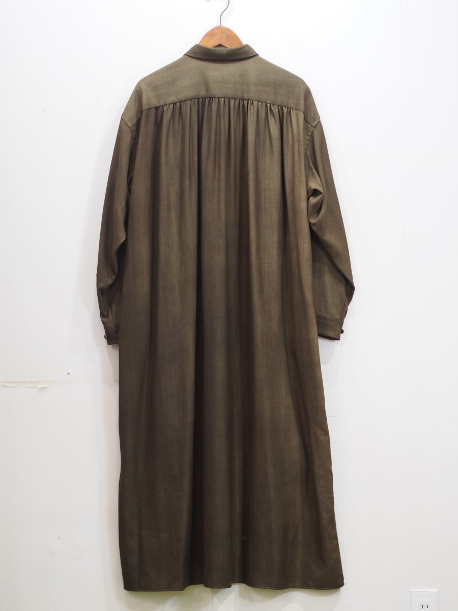 画像3: YOKO SAKAMOTO / SHIRT DRESS / WOOL GABARDINE-UNEVEN DYE  (3)