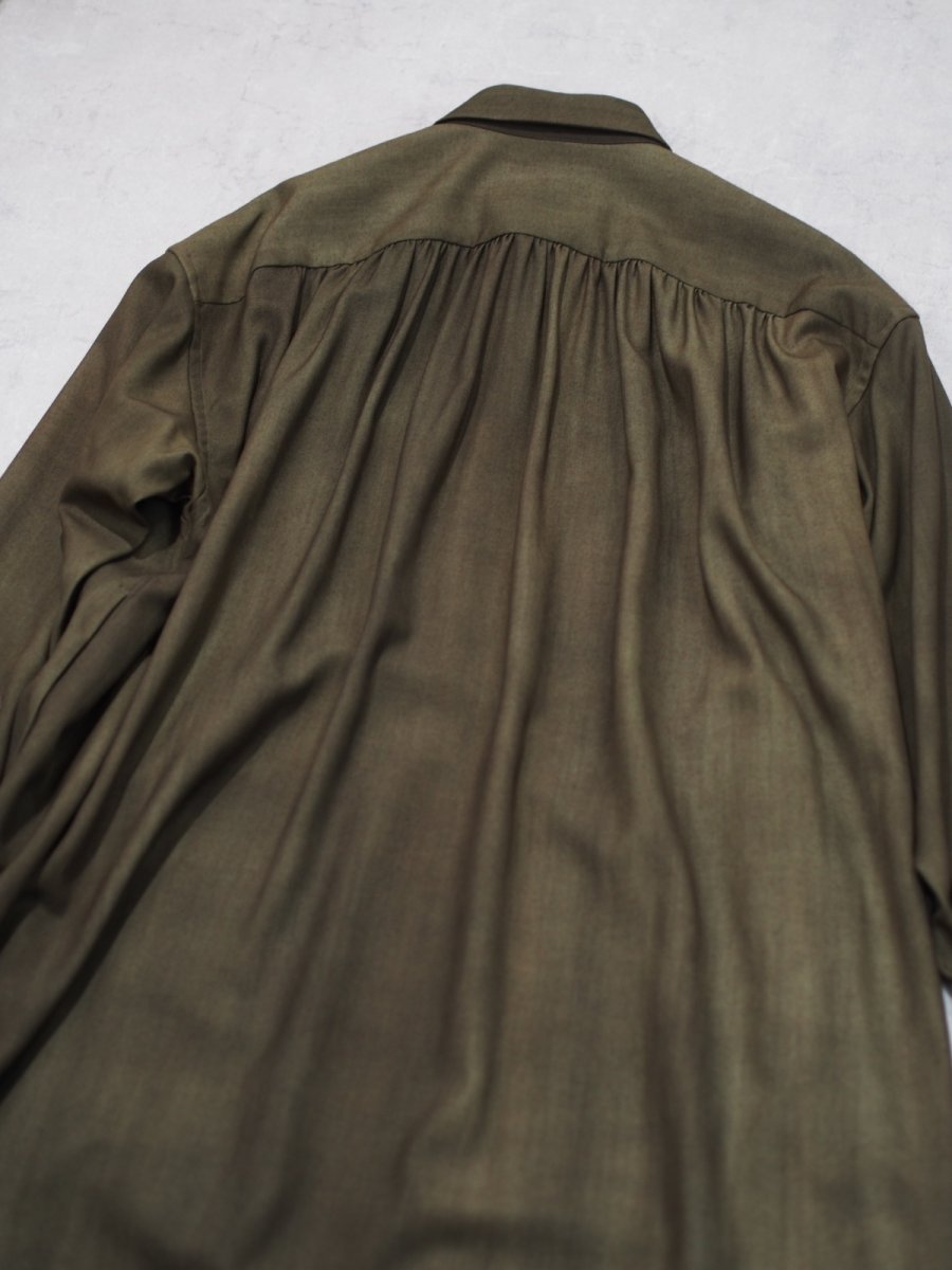 画像5: YOKO SAKAMOTO / SHIRT DRESS / WOOL GABARDINE-UNEVEN DYE  (5)