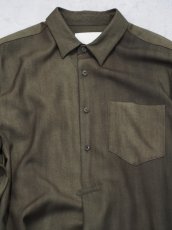 画像2: YOKO SAKAMOTO / SHIRT DRESS / WOOL GABARDINE-UNEVEN DYE  (2)