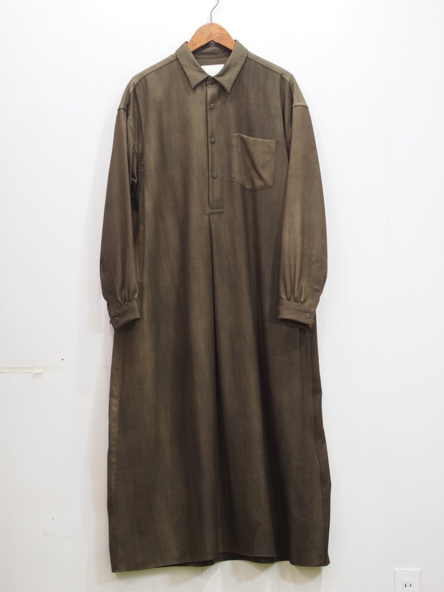 画像1: YOKO SAKAMOTO / SHIRT DRESS / WOOL GABARDINE-UNEVEN DYE  (1)