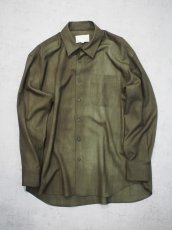 画像1: YOKO SAKAMOTO / REGULAR COLLAR SHIRT / WOOL GABARDINE-UNEVEN DYE  (1)