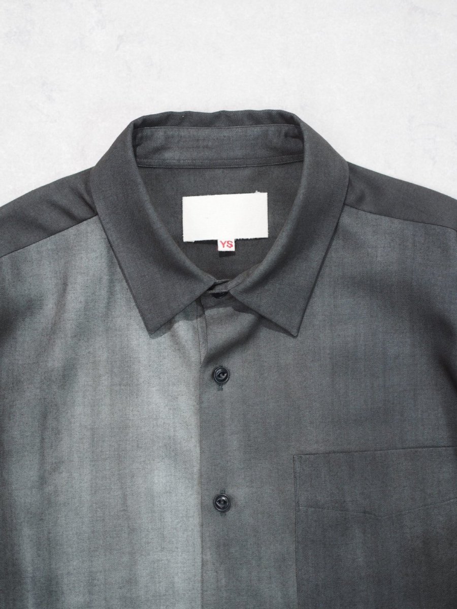 画像3: YOKO SAKAMOTO / REGULAR COLLAR SHIRT / WOOL GABARDINE-UNEVEN DYE  (3)