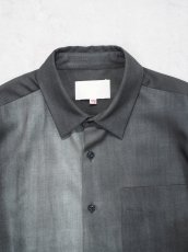 画像3: YOKO SAKAMOTO / REGULAR COLLAR SHIRT / WOOL GABARDINE-UNEVEN DYE  (3)