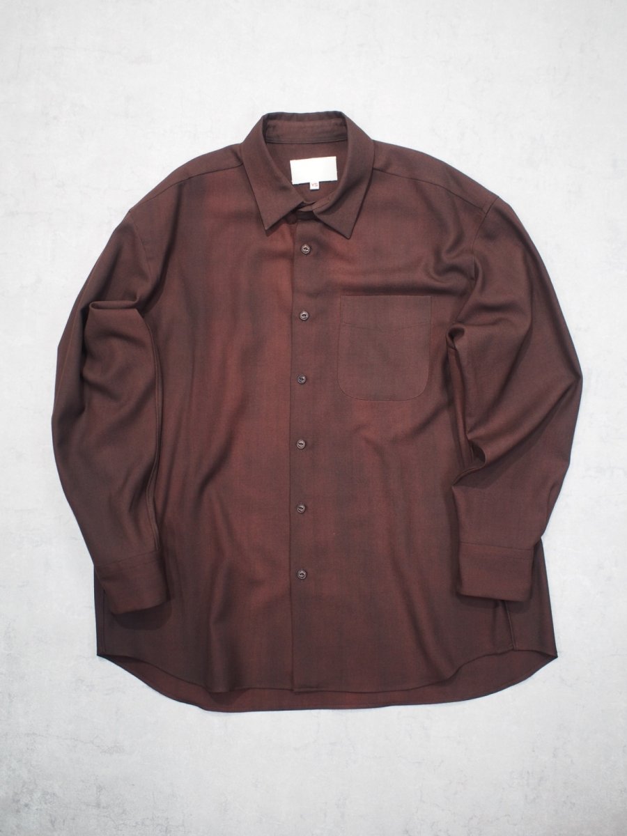 画像1: YOKO SAKAMOTO / REGULAR COLLAR SHIRT / WOOL GABARDINE-UNEVEN DYE  (1)