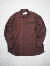 画像1: YOKO SAKAMOTO / REGULAR COLLAR SHIRT / WOOL GABARDINE-UNEVEN DYE  (1)