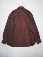 画像2: YOKO SAKAMOTO / REGULAR COLLAR SHIRT / WOOL GABARDINE-UNEVEN DYE  (2)