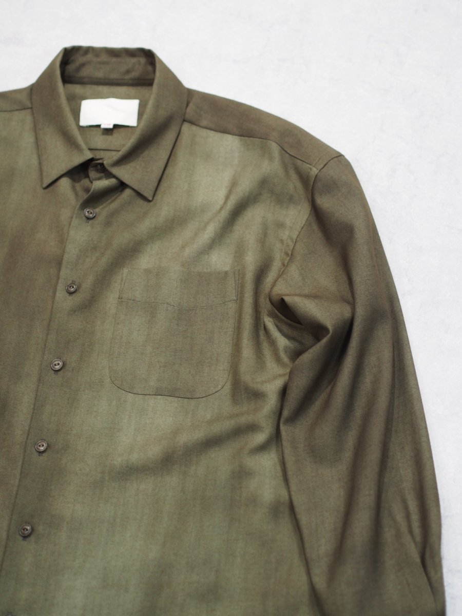 画像5: YOKO SAKAMOTO / REGULAR COLLAR SHIRT / WOOL GABARDINE-UNEVEN DYE  (5)