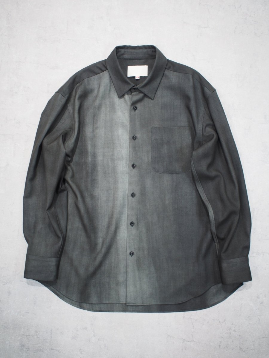 画像1: YOKO SAKAMOTO / REGULAR COLLAR SHIRT / WOOL GABARDINE-UNEVEN DYE  (1)