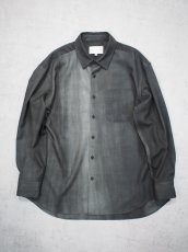 画像1: YOKO SAKAMOTO / REGULAR COLLAR SHIRT / WOOL GABARDINE-UNEVEN DYE  (1)