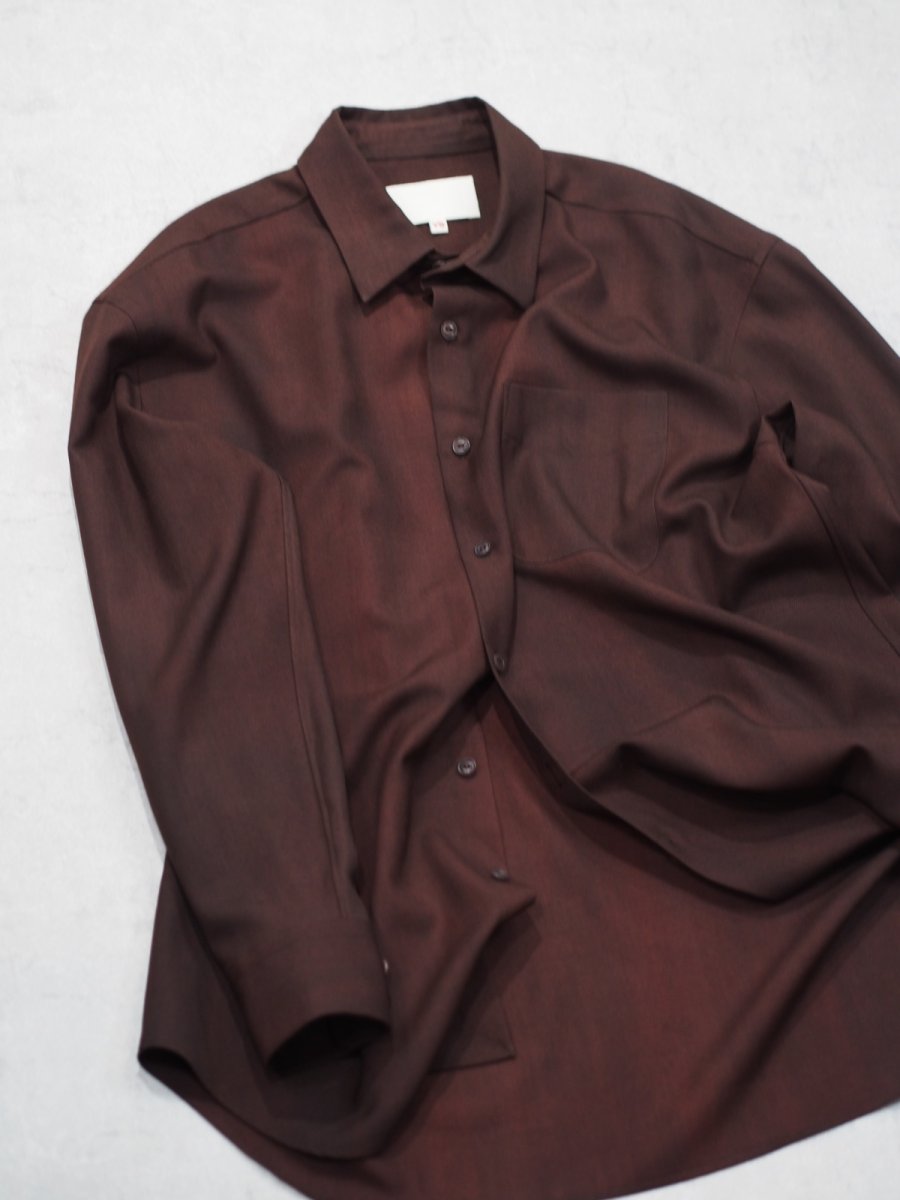 画像4: YOKO SAKAMOTO / REGULAR COLLAR SHIRT / WOOL GABARDINE-UNEVEN DYE  (4)
