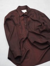画像4: YOKO SAKAMOTO / REGULAR COLLAR SHIRT / WOOL GABARDINE-UNEVEN DYE  (4)