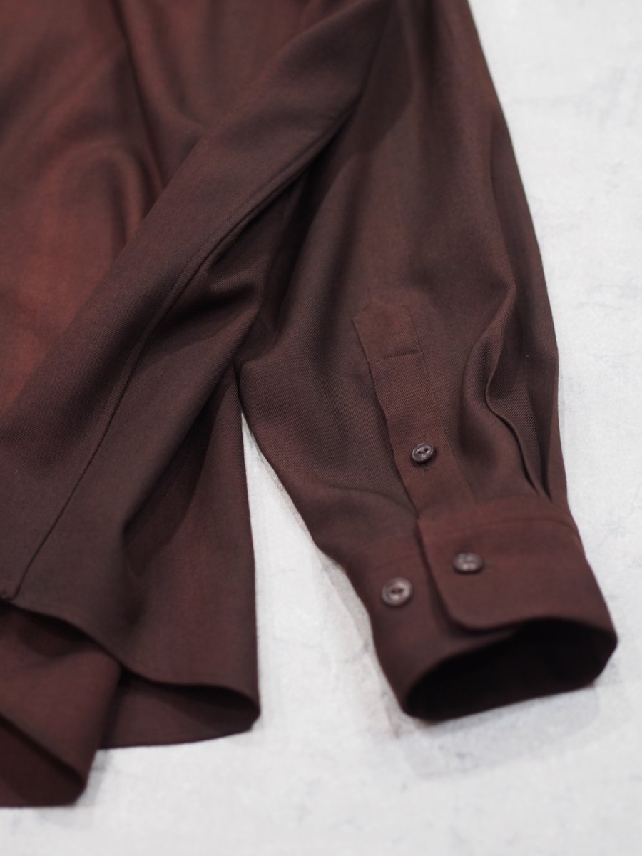 画像3: YOKO SAKAMOTO / REGULAR COLLAR SHIRT / WOOL GABARDINE-UNEVEN DYE  (3)