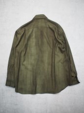 画像2: YOKO SAKAMOTO / REGULAR COLLAR SHIRT / WOOL GABARDINE-UNEVEN DYE  (2)