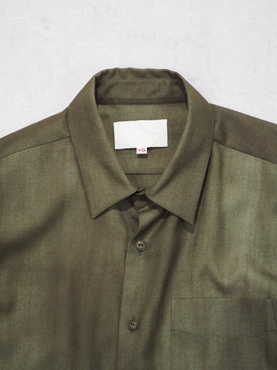 画像3: YOKO SAKAMOTO / REGULAR COLLAR SHIRT / WOOL GABARDINE-UNEVEN DYE  (3)