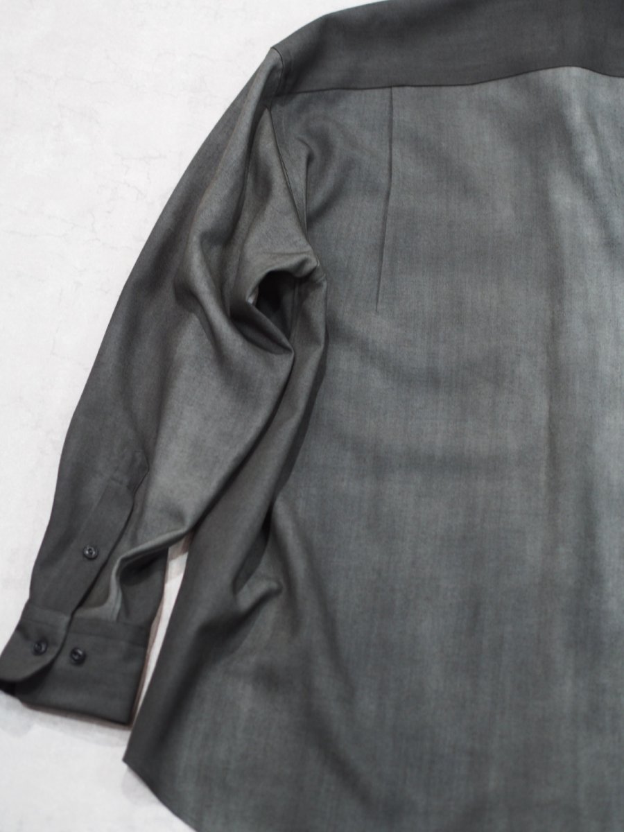画像4: YOKO SAKAMOTO / REGULAR COLLAR SHIRT / WOOL GABARDINE-UNEVEN DYE  (4)